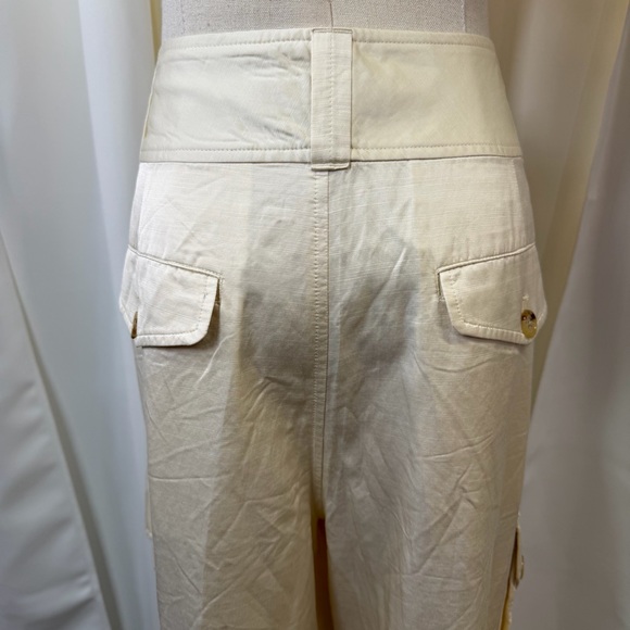 NWT Lauren Ralph Lauren ‘Women’s Shantung Wide-Leg Cargo Pants’ in Winter White - Picture 13 of 16